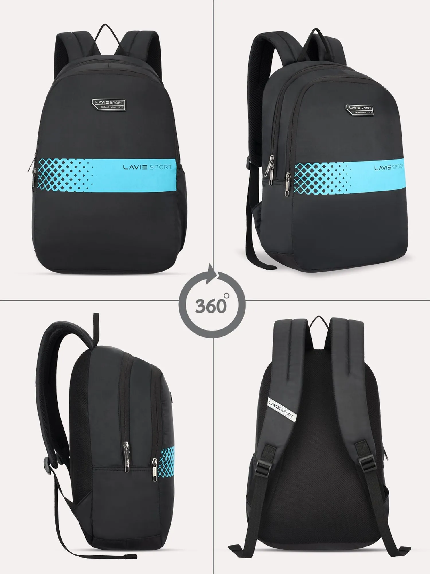 Lavie Sport Speedo 23L College Backpack For Boys & Girls|Men & Women Black