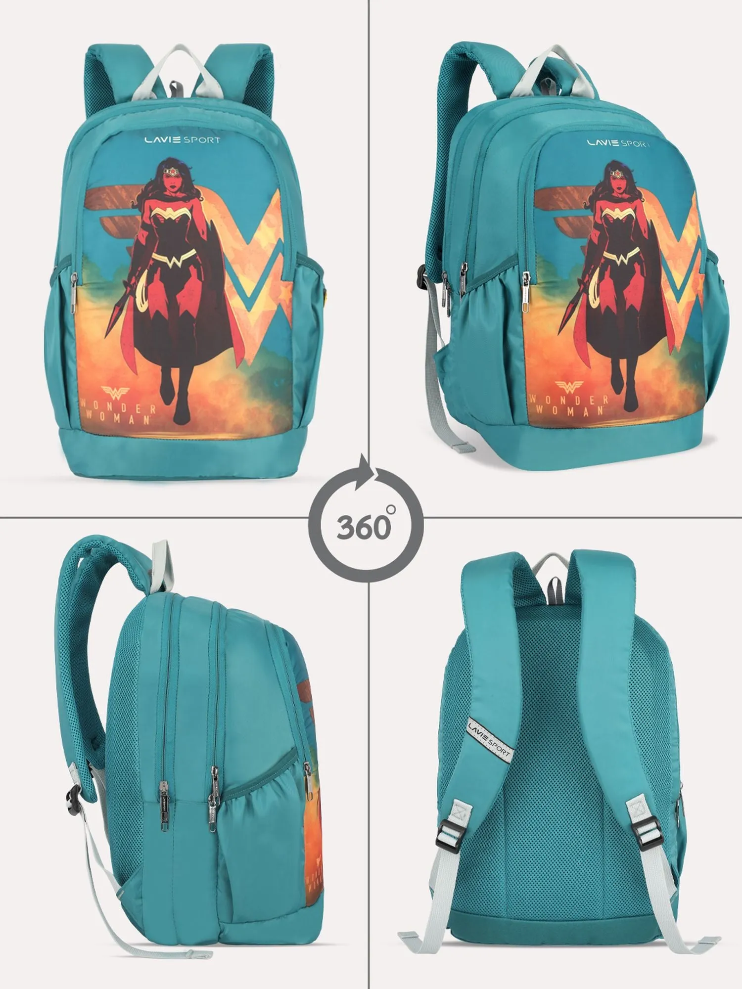 Lavie Sport Wonder woman Blaze 33L College Laptop Backpack For Boys & Girls Teal