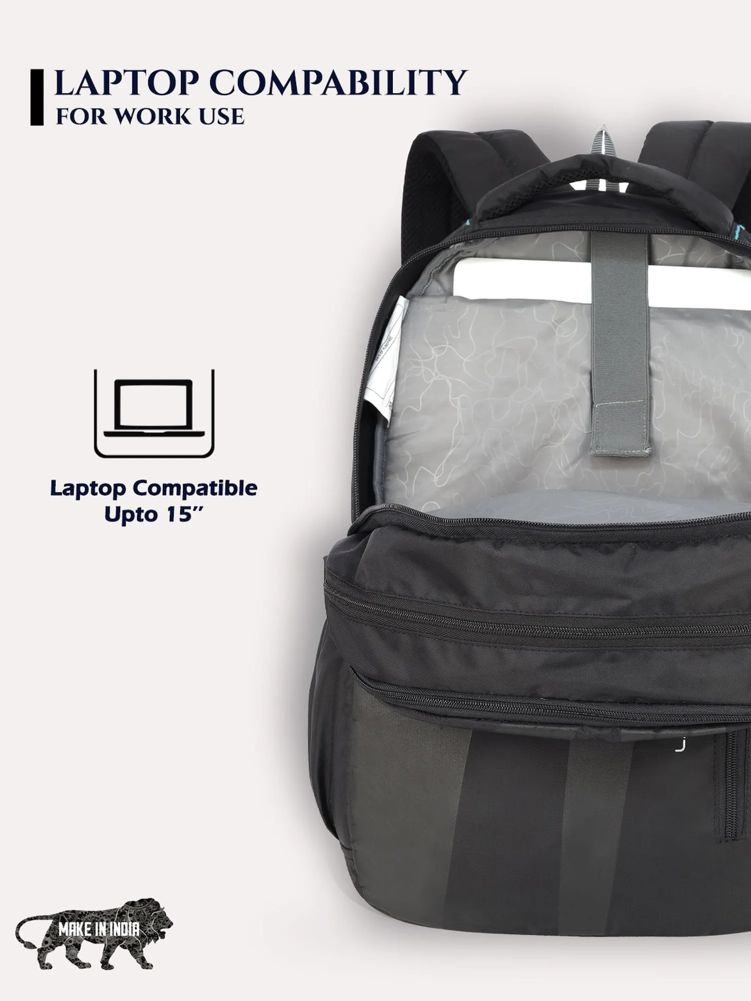 Lavie Sport Zolt 32L Laptop Backpack For Men & Women Black
