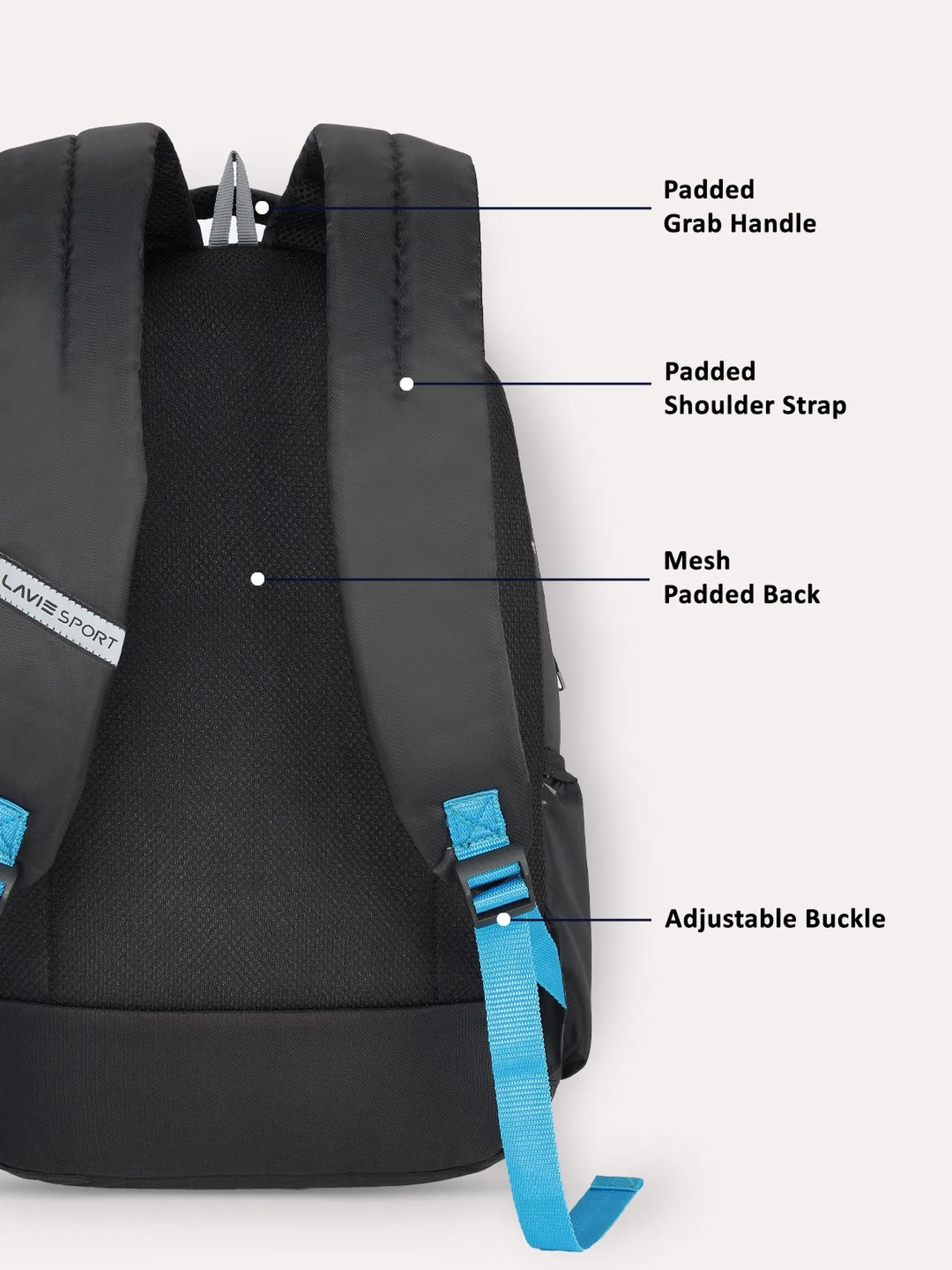 Lavie Sport Zolt 32L Laptop Backpack For Men & Women Black