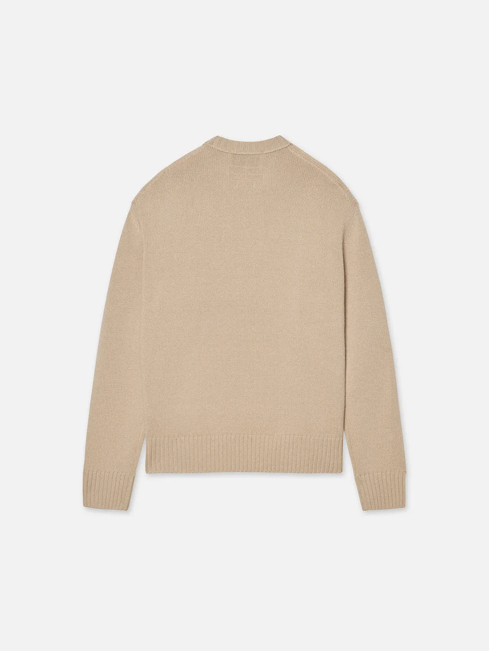 Men's Cashmere Crewneck Sweater -- Sand Beige
