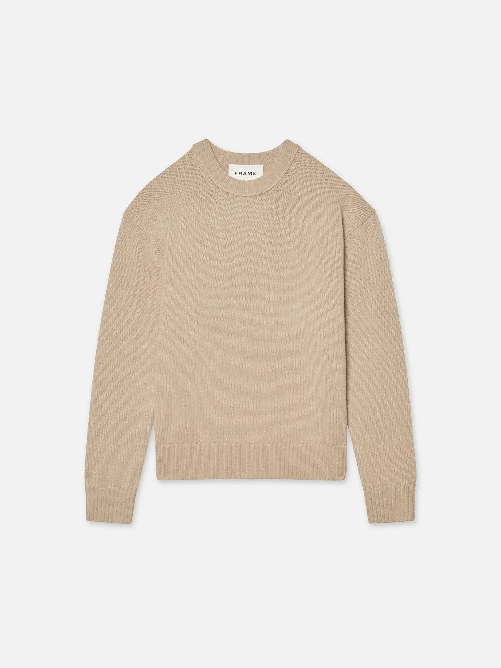 Men's Cashmere Crewneck Sweater -- Sand Beige