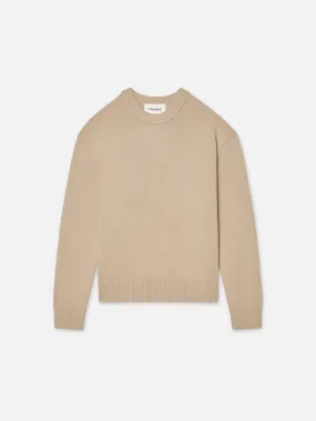 Men's Cashmere Crewneck Sweater -- Sand Beige