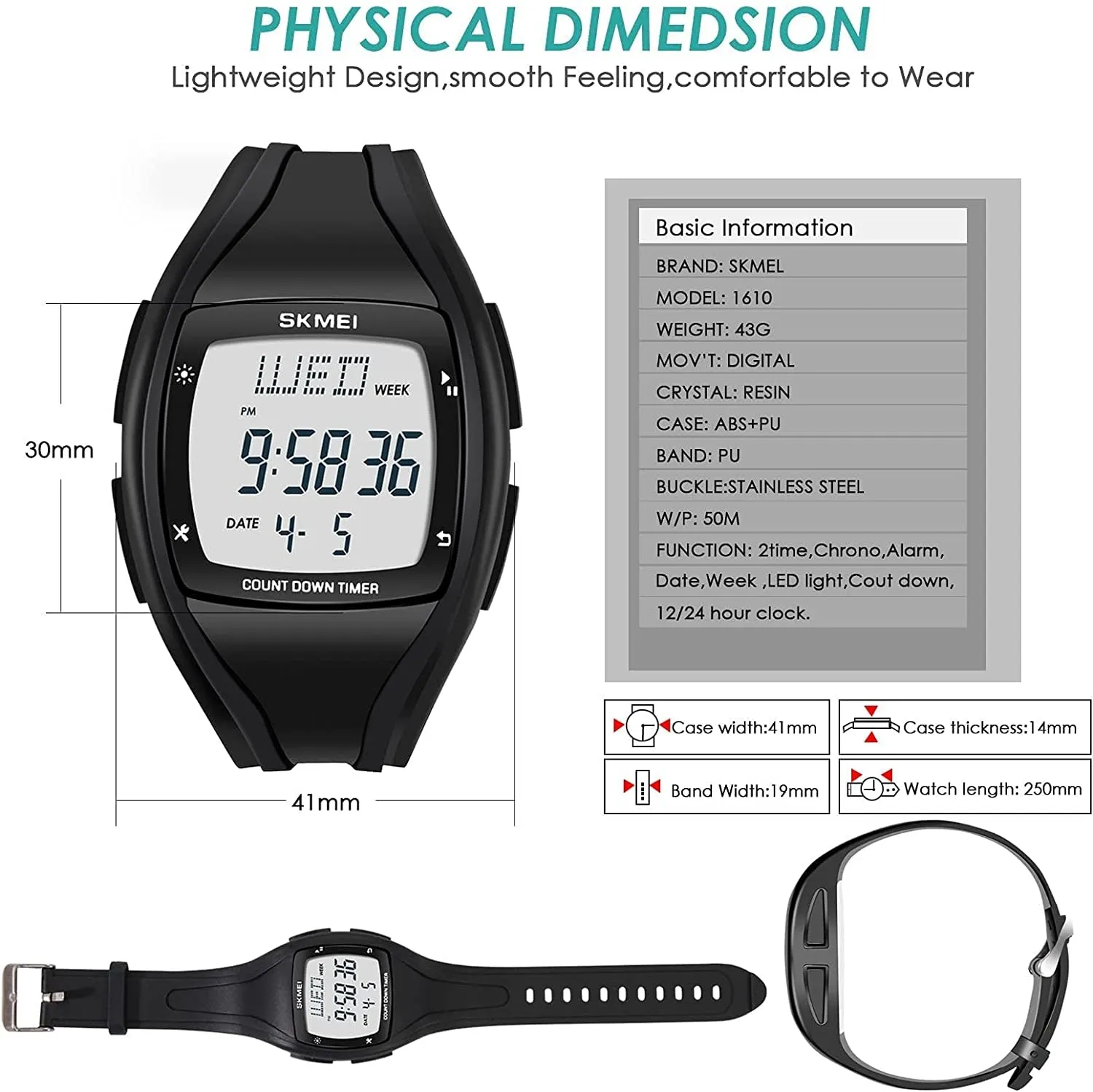 Mens Digital Sport Watches for Men Wrist Watches for Men with Alarm Stopwatch Waterproof
