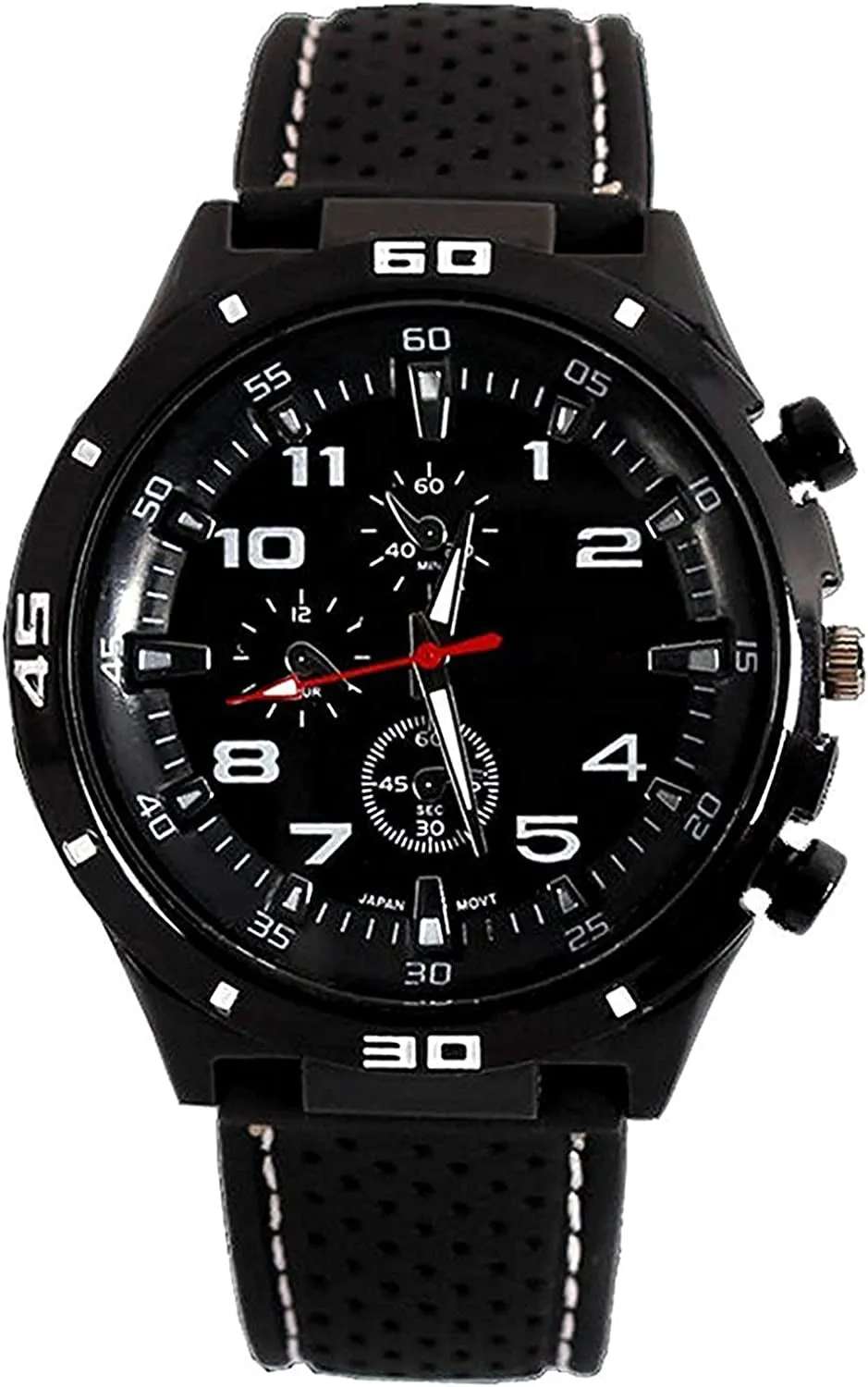 Men's GT Racer Sport Watch Military Pilot Aviator Army Style Black Silicone Mens Watch