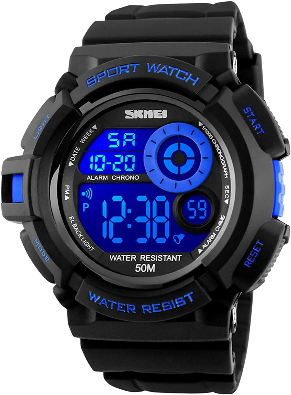 Men's LED Digital Electronic Multi-Function Calendar Waterproof Watch Sports Fashion Chronograph Watches