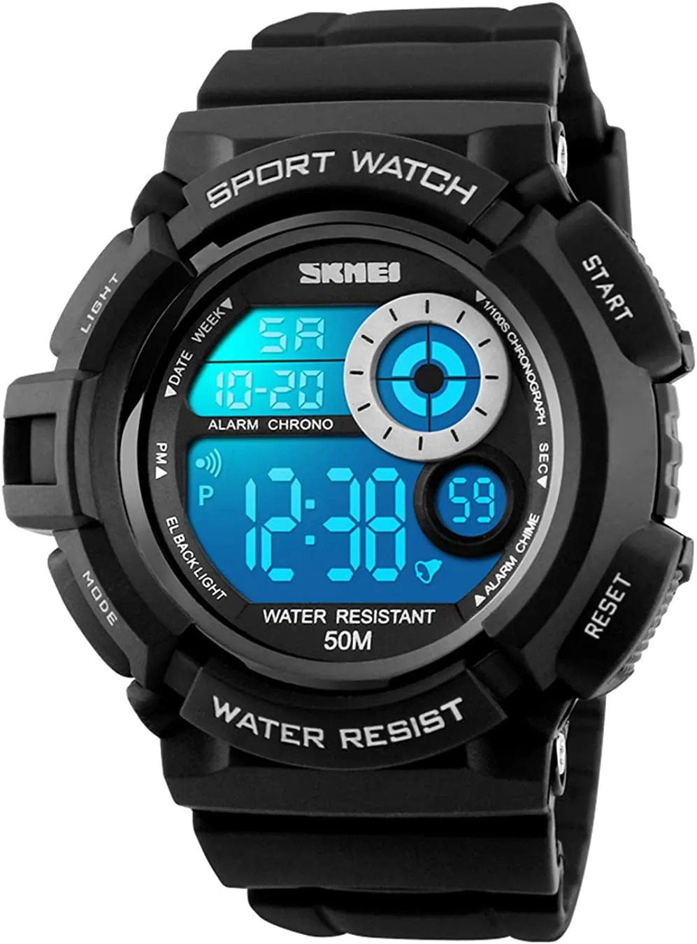 Men's LED Digital Electronic Multi-Function Calendar Waterproof Watch Sports Fashion Chronograph Watches