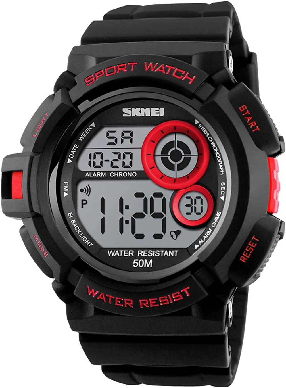 Men's LED Digital Electronic Multi-Function Calendar Waterproof Watch Sports Fashion Chronograph Watches