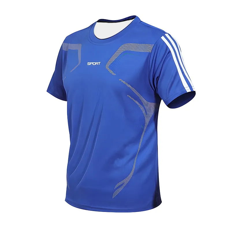 Men's T-shirt Short Sleeve Sports Tee Gym Fitness Jogging Track and Field Clothing Fast Drying Round Neck Oversized Top