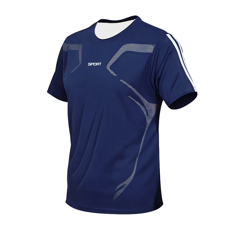 Men's T-shirt Short Sleeve Sports Tee Gym Fitness Jogging Track and Field Clothing Fast Drying Round Neck Oversized Top