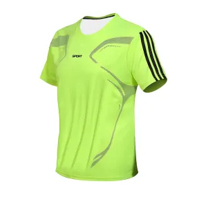 Men's T-shirt Short Sleeve Sports Tee Gym Fitness Jogging Track and Field Clothing Fast Drying Round Neck Oversized Top