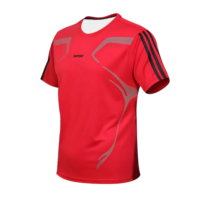 Men's T-shirt Short Sleeve Sports Tee Gym Fitness Jogging Track and Field Clothing Fast Drying Round Neck Oversized Top