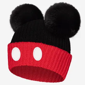 Mickey Mouse Double Pom Beanie