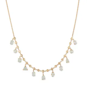 MULTI SHAPE AQUAMARINE   DIAMOND SHAKER NECKLACE