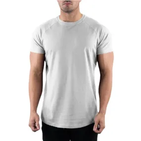Muscleguys Gym T-shirt Men's Summer Clothing Fitness O-Neck Short Sleeve Cotton Slim Fit Bodybuilding Workout Tees