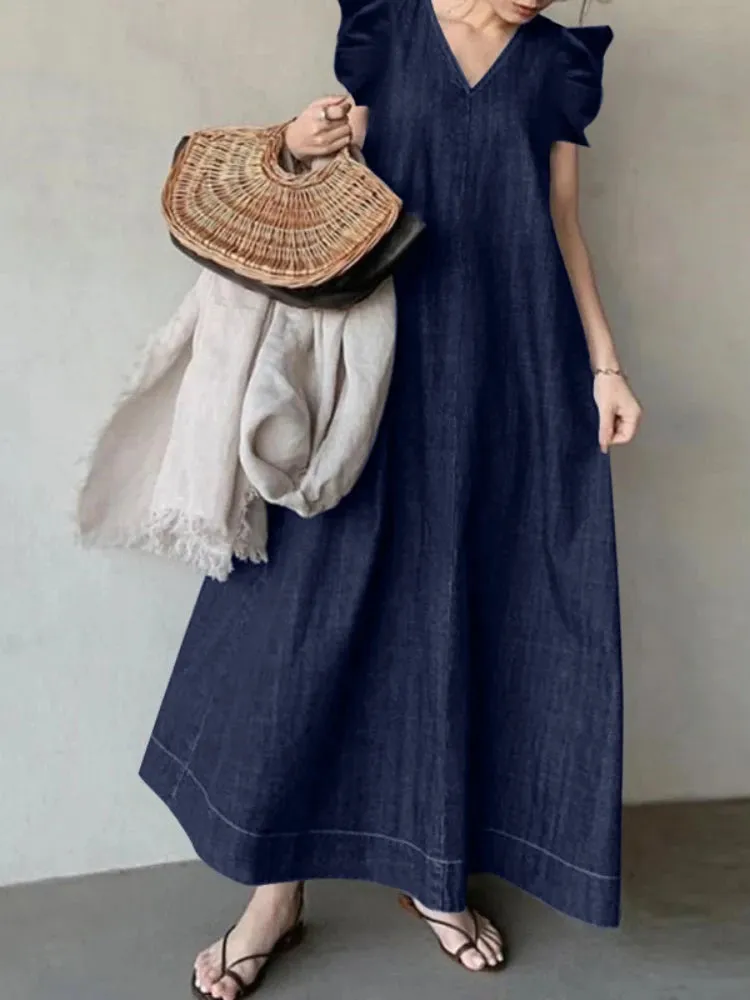 New Style Women's Long Dress In Spring  Summer of 2023, Fashionable and Simple In Korea Casual and Elegant Dress Robe A-LINE