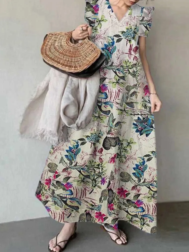 New Style Women's Long Dress In Spring  Summer of 2023, Fashionable and Simple In Korea Casual and Elegant Dress Robe A-LINE