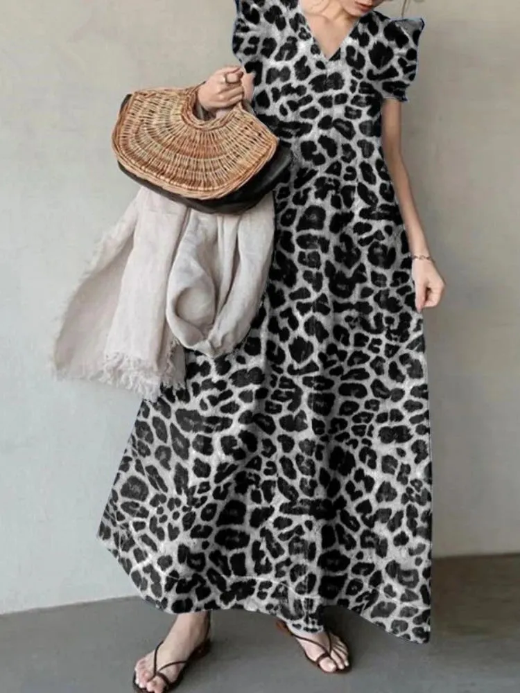 New Style Women's Long Dress In Spring  Summer of 2023, Fashionable and Simple In Korea Casual and Elegant Dress Robe A-LINE