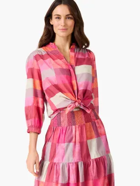 NIC ZOE Sunset Plaid Cotton Girlfriend Shirt