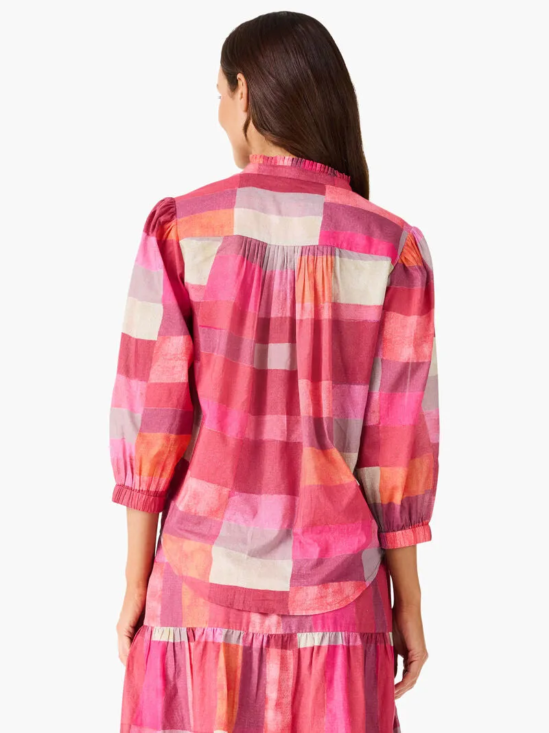 NIC ZOE Sunset Plaid Cotton Girlfriend Shirt