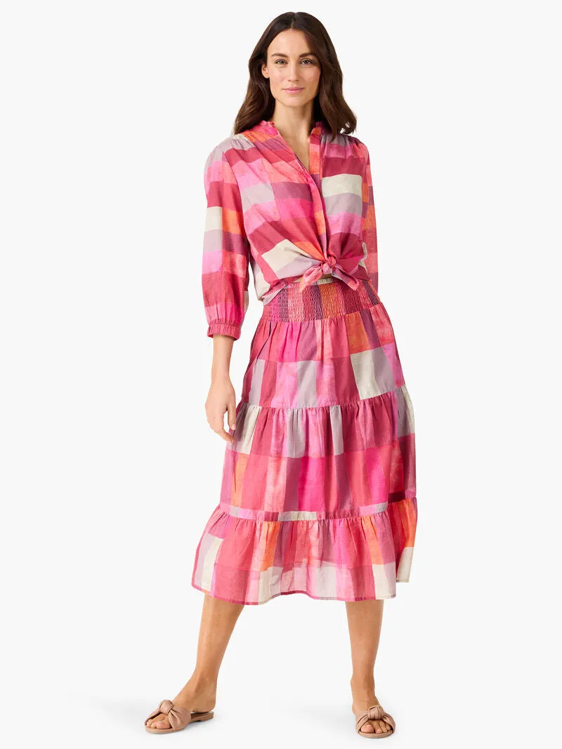 NIC ZOE Sunset Plaid Cotton Girlfriend Shirt