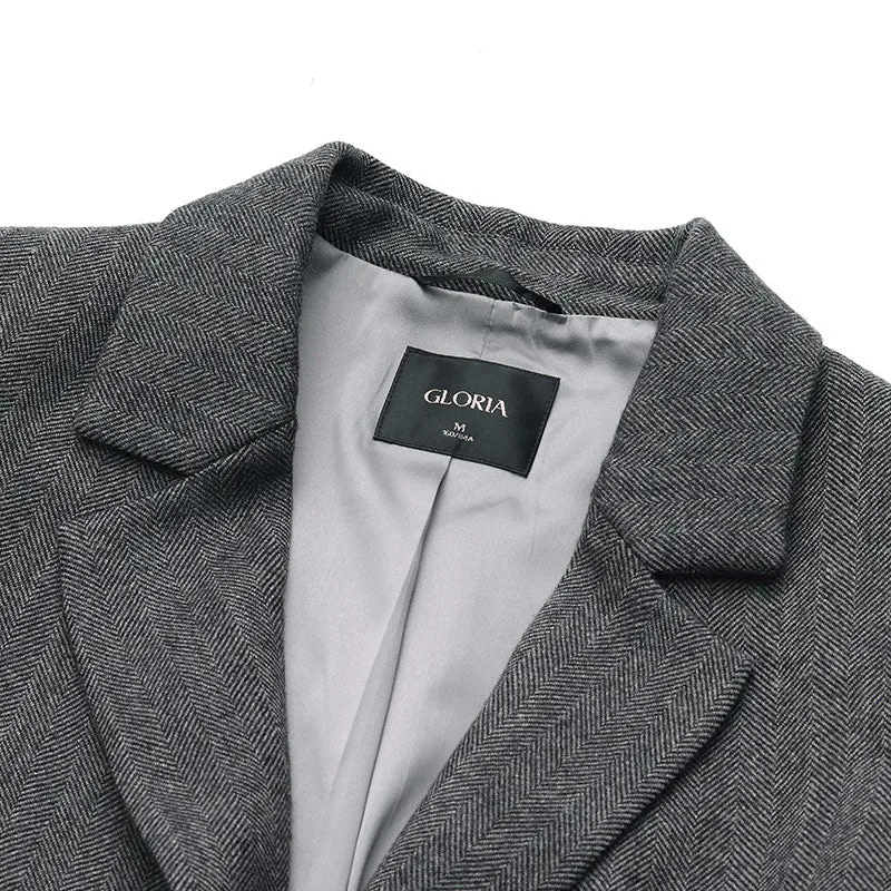 One Button Slim Washable Woolen Blazer