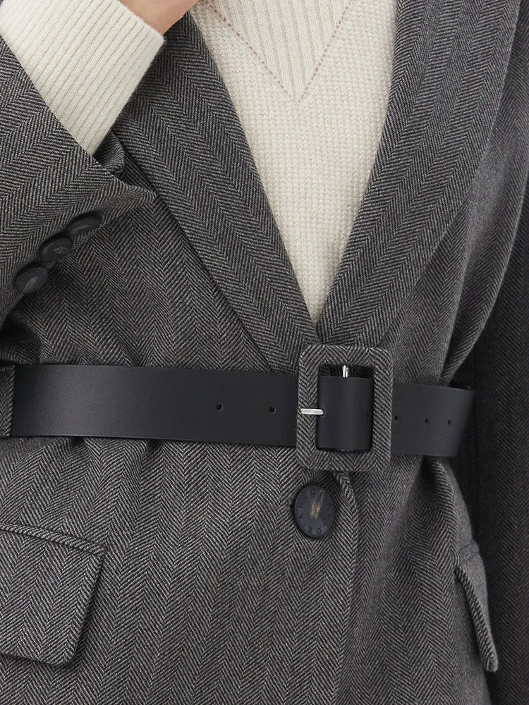 One Button Slim Washable Woolen Blazer