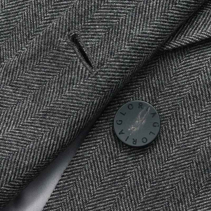 One Button Slim Washable Woolen Blazer