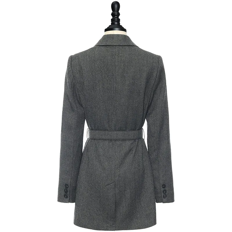 One Button Slim Washable Woolen Blazer