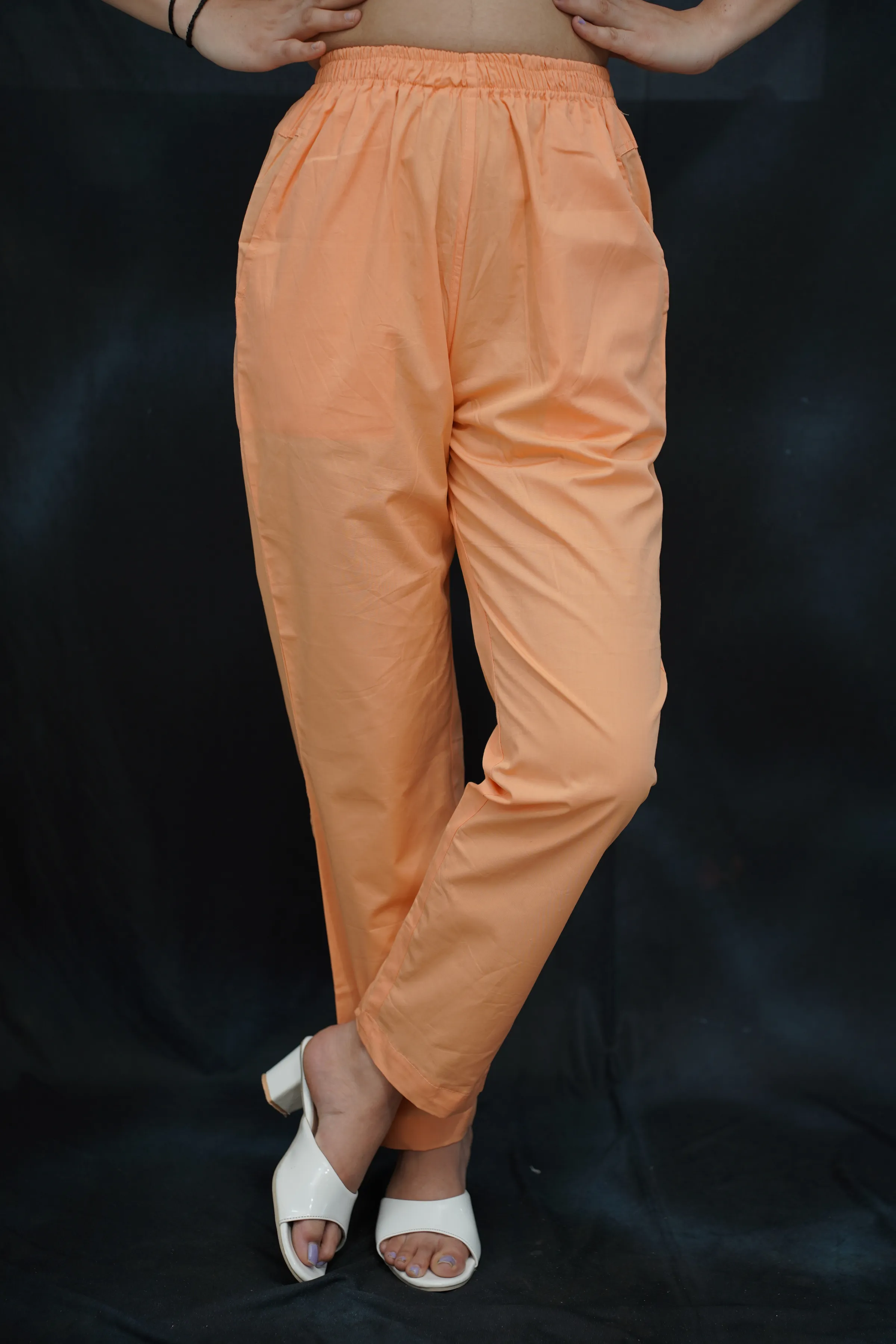 Peach Cotton Kurti Pant