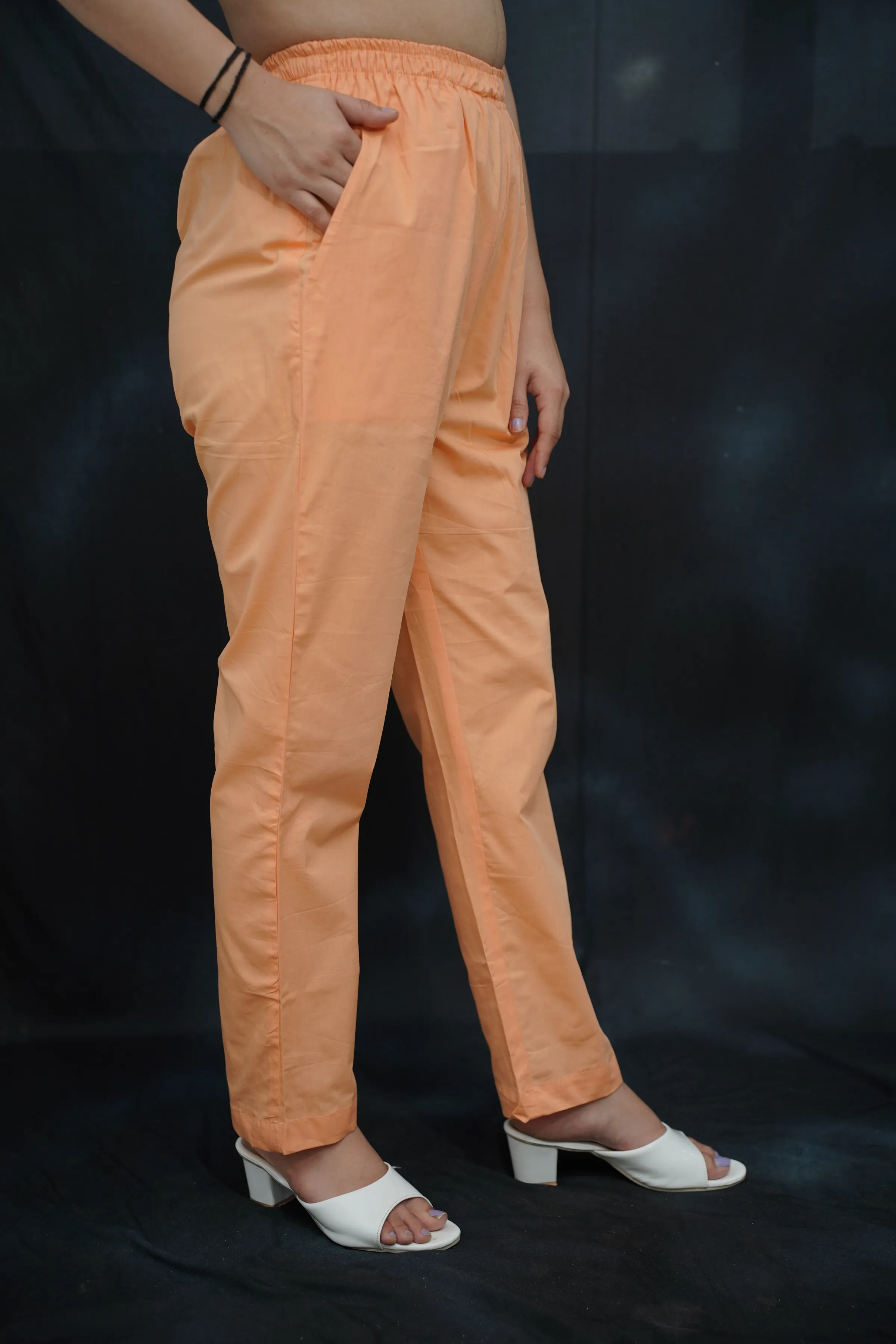 Peach Cotton Kurti Pant