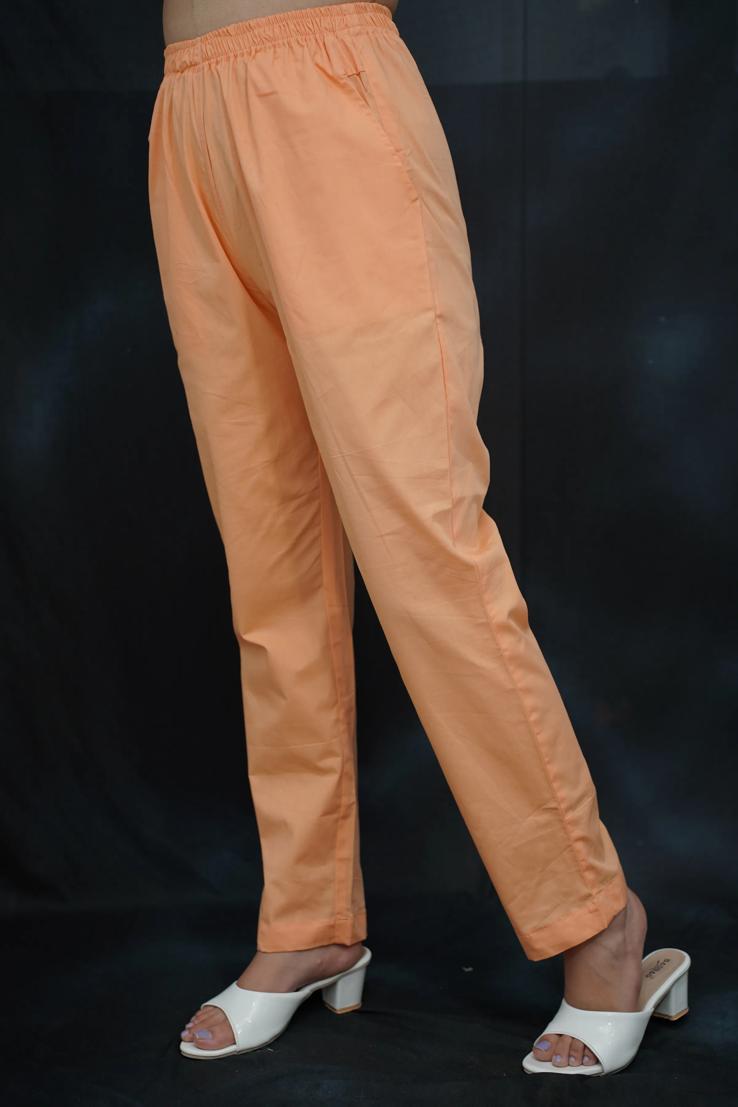 Peach Cotton Kurti Pant