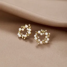 Pearl & Crystal Wreath Earrings