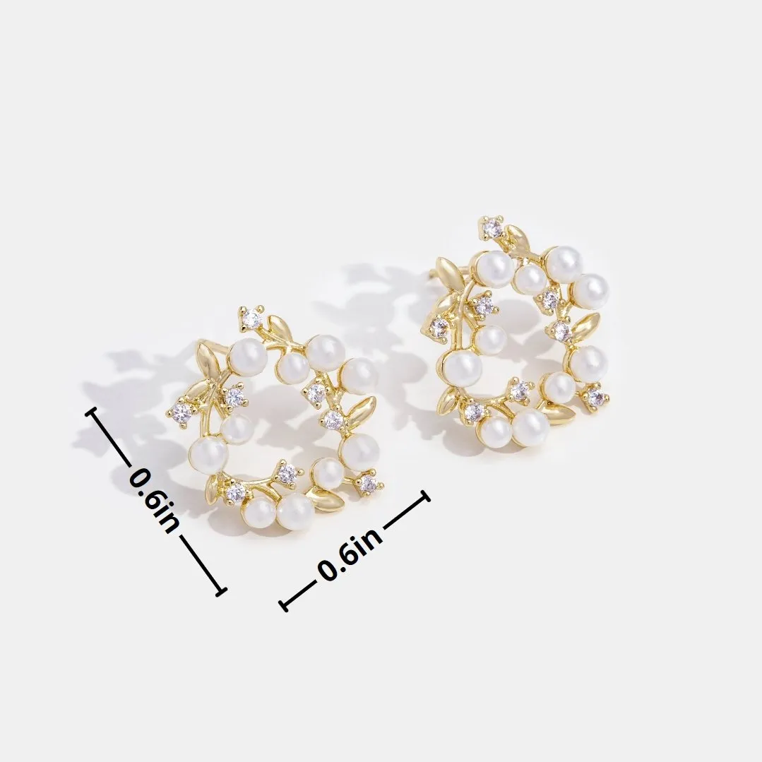 Pearl & Crystal Wreath Earrings