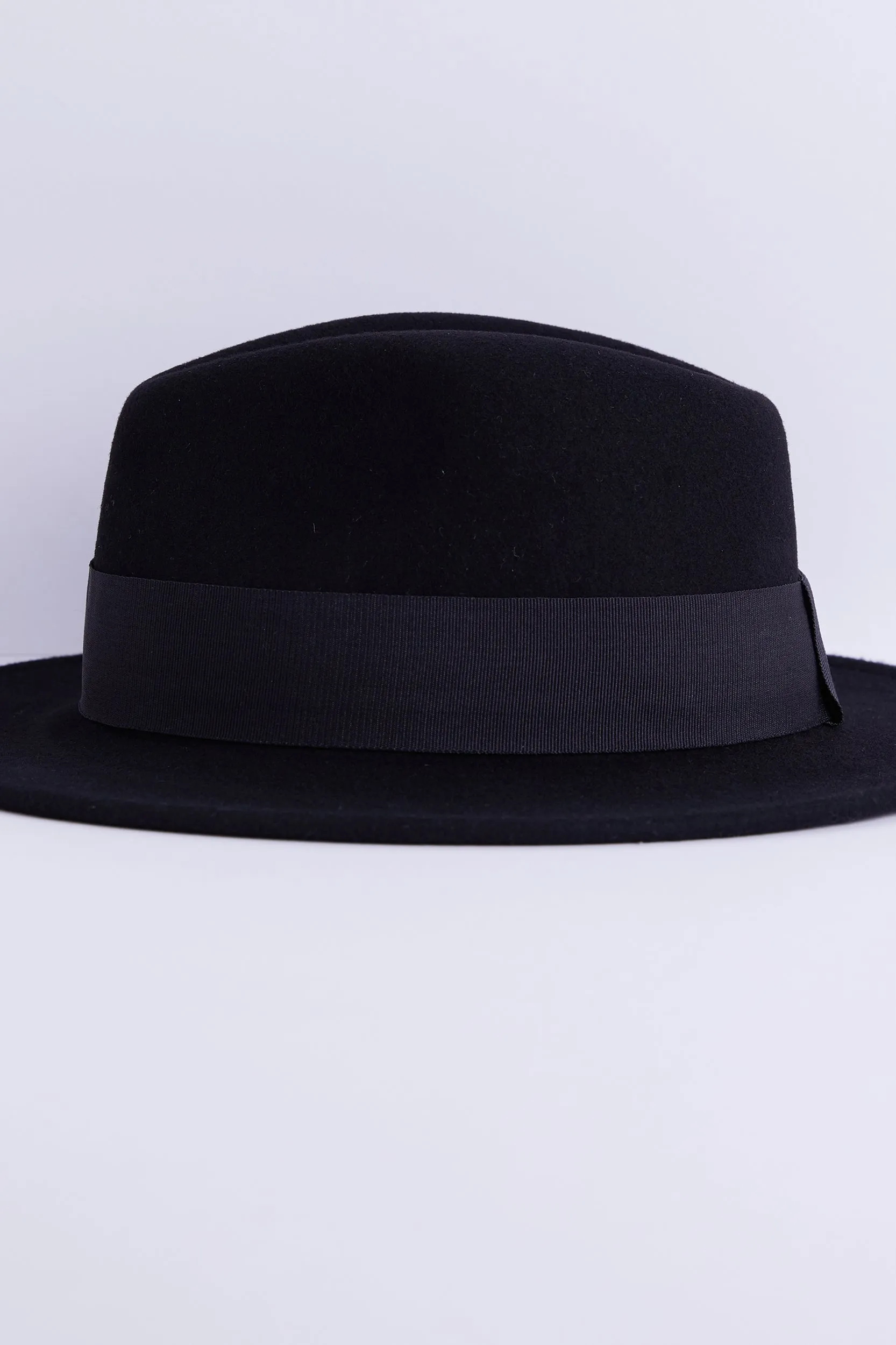 Personalised Mini Wool Felt Fedora Hat - Black