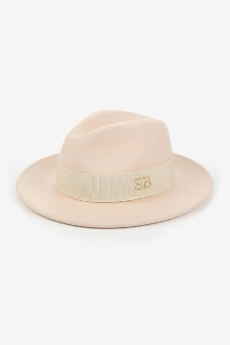 Personalised Mini Wool Felt Fedora Hat - Cream