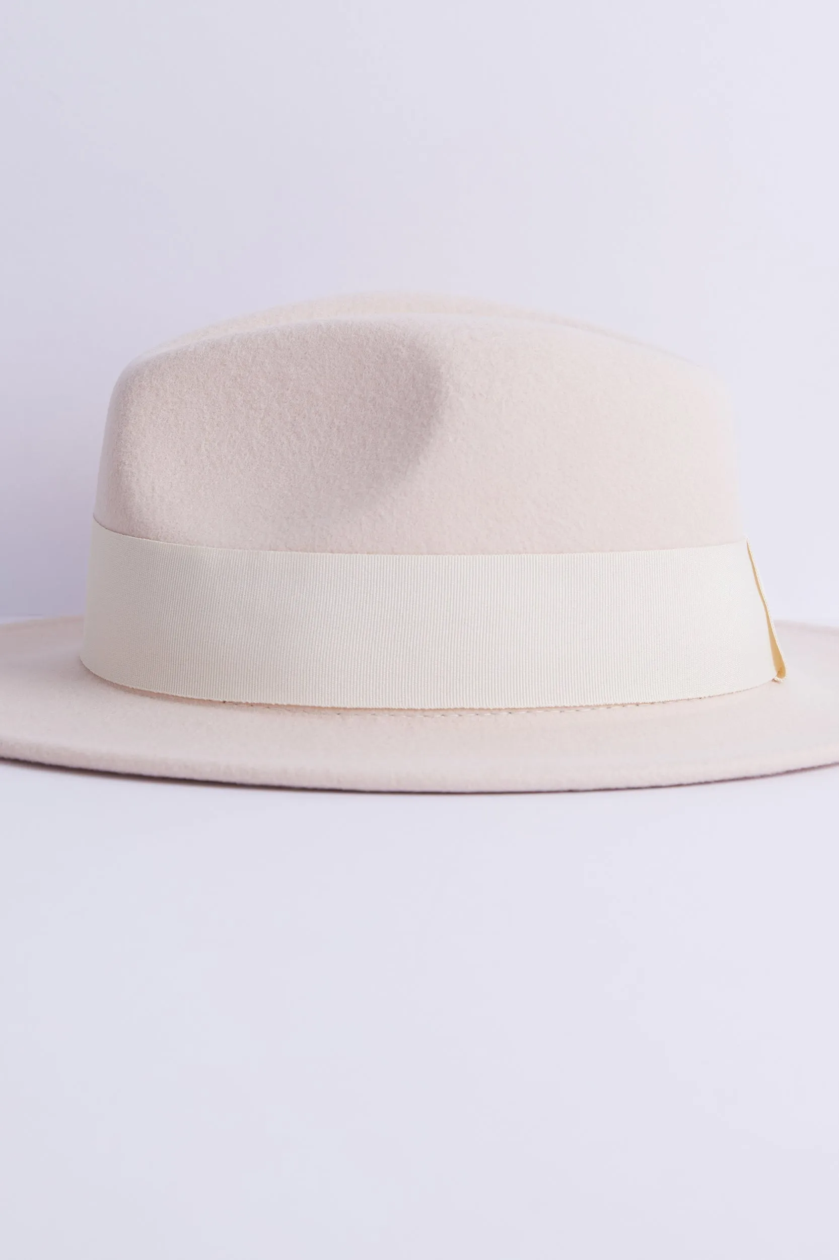 Personalised Mini Wool Felt Fedora Hat - Cream