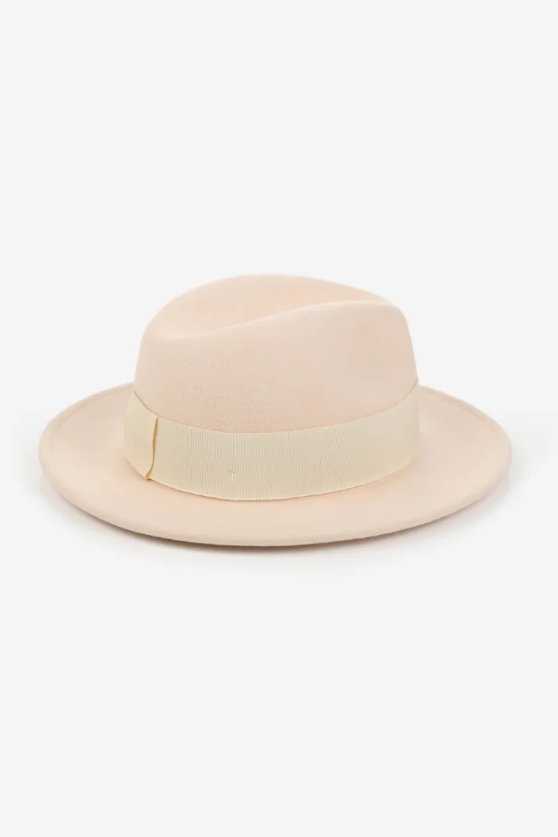 Personalised Mini Wool Felt Fedora Hat - Cream
