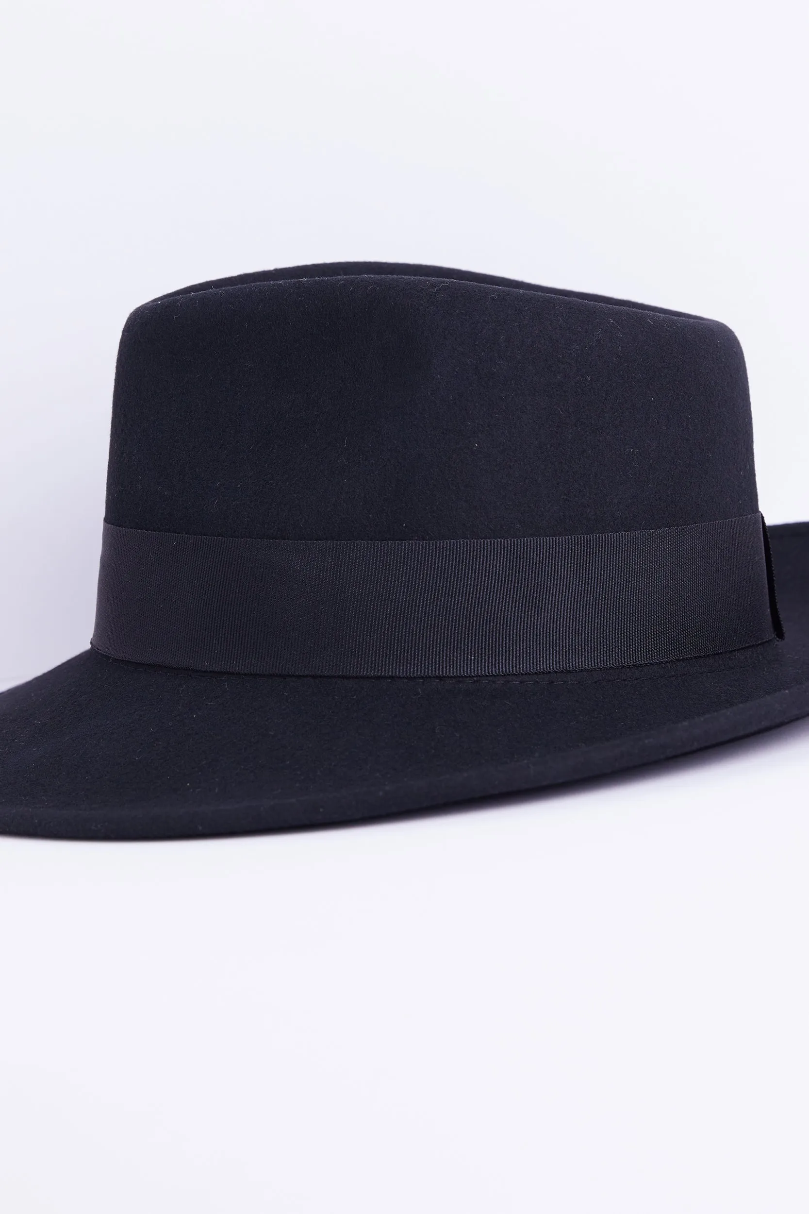 Personalised Wool Felt Fedora Hat - Black