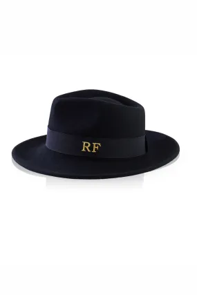 Personalised Wool Felt Fedora Hat - Black