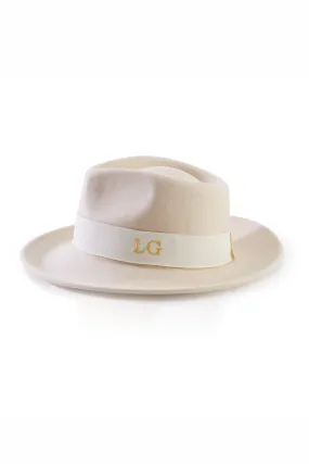 Personalised Wool Felt Fedora Hat - Cream