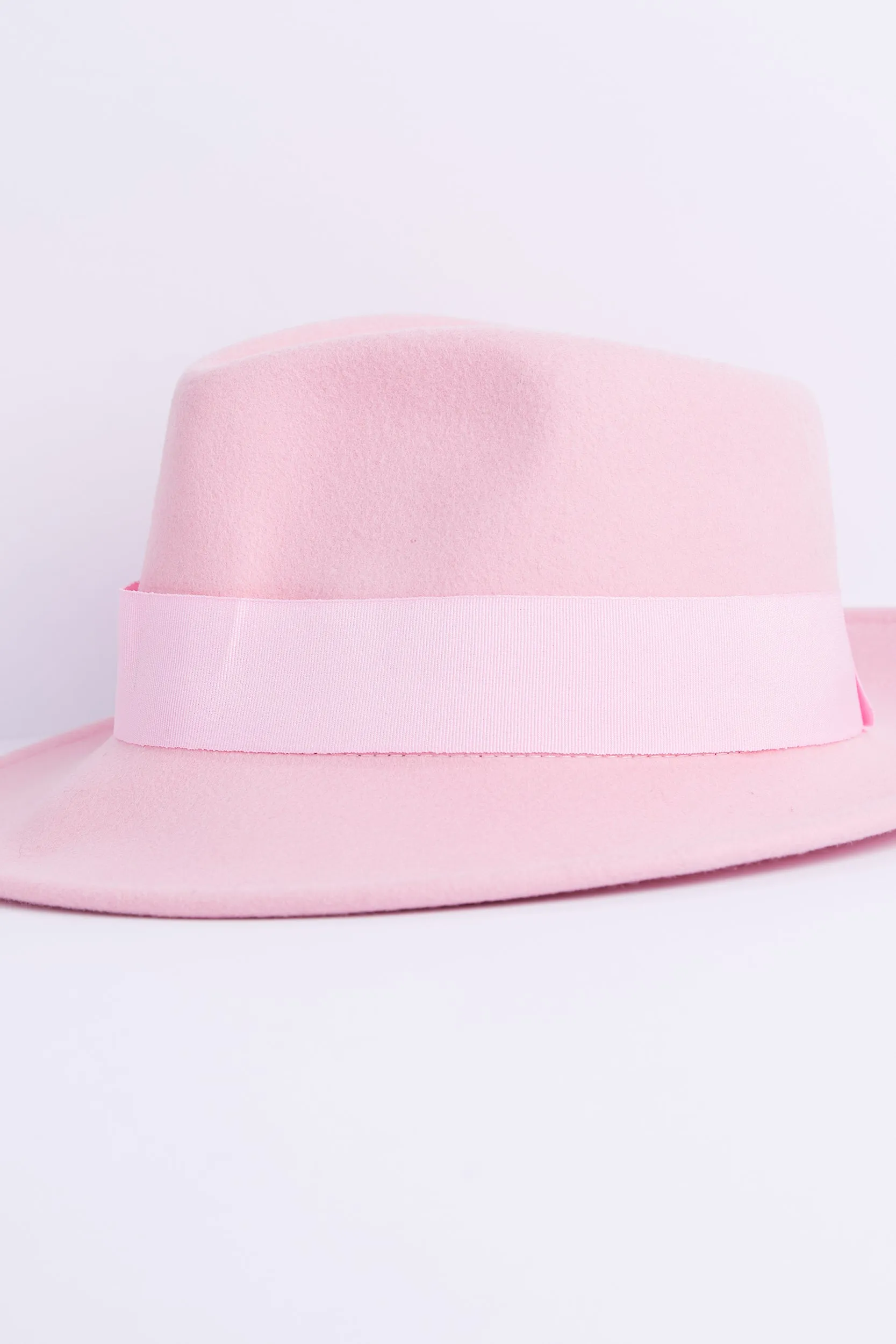 Personalised Wool Felt Fedora Hat - Pink