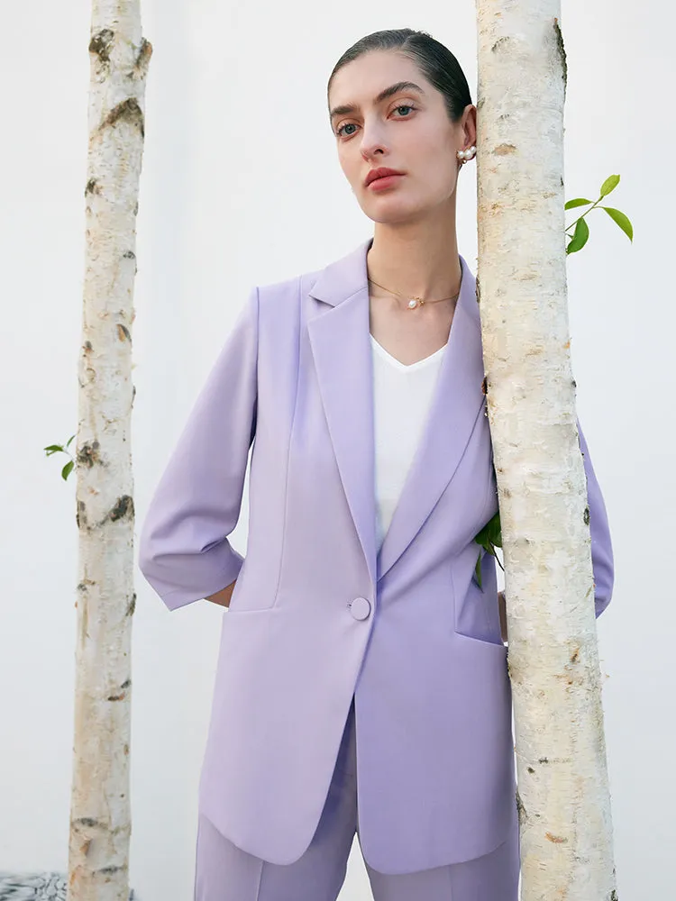 Purple Worsted Woolen Blazer