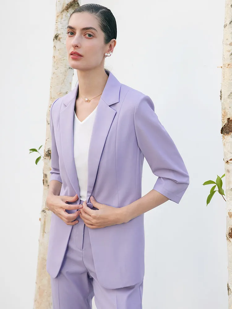 Purple Worsted Woolen Blazer
