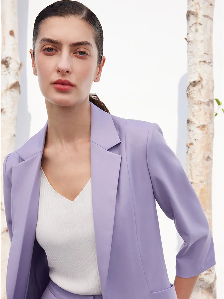Purple Worsted Woolen Blazer