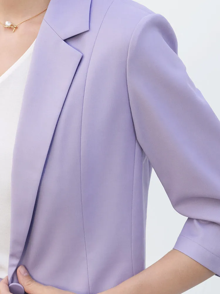 Purple Worsted Woolen Blazer