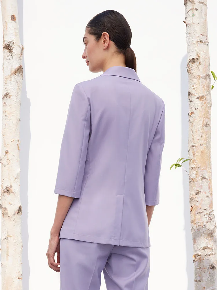 Purple Worsted Woolen Blazer