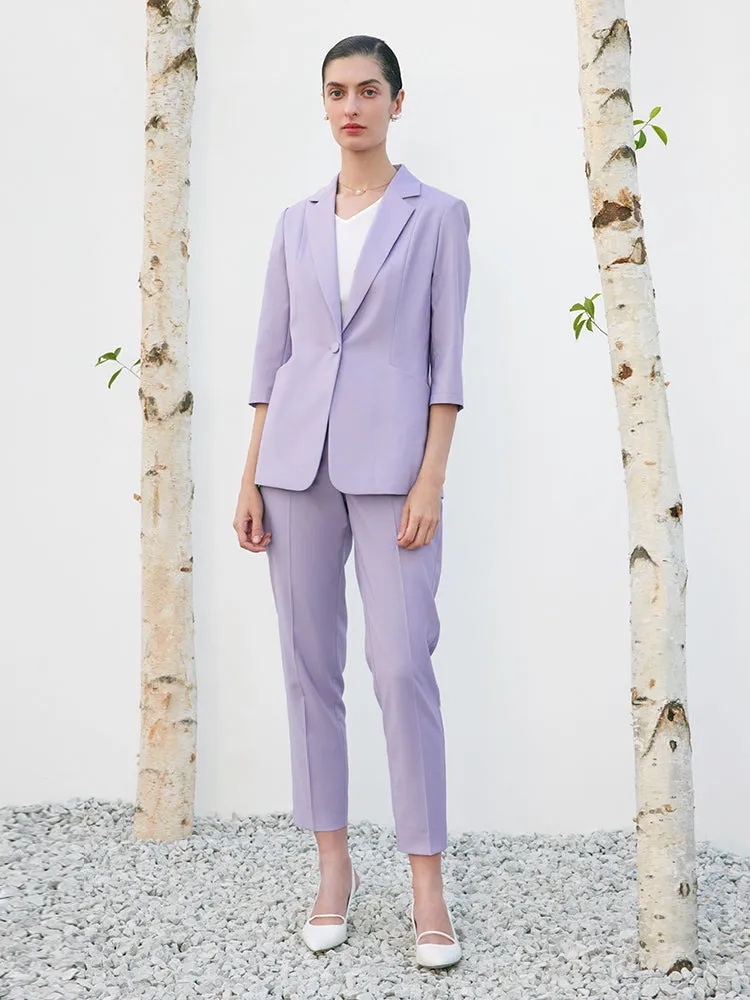 Purple Worsted Woolen Blazer