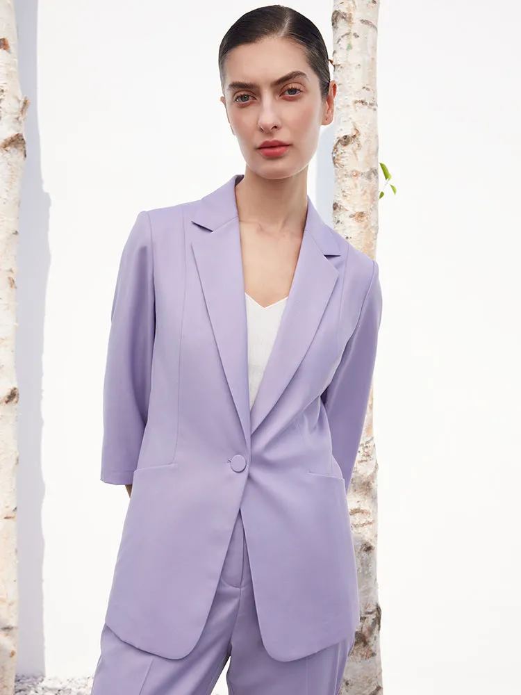 Purple Worsted Woolen Blazer