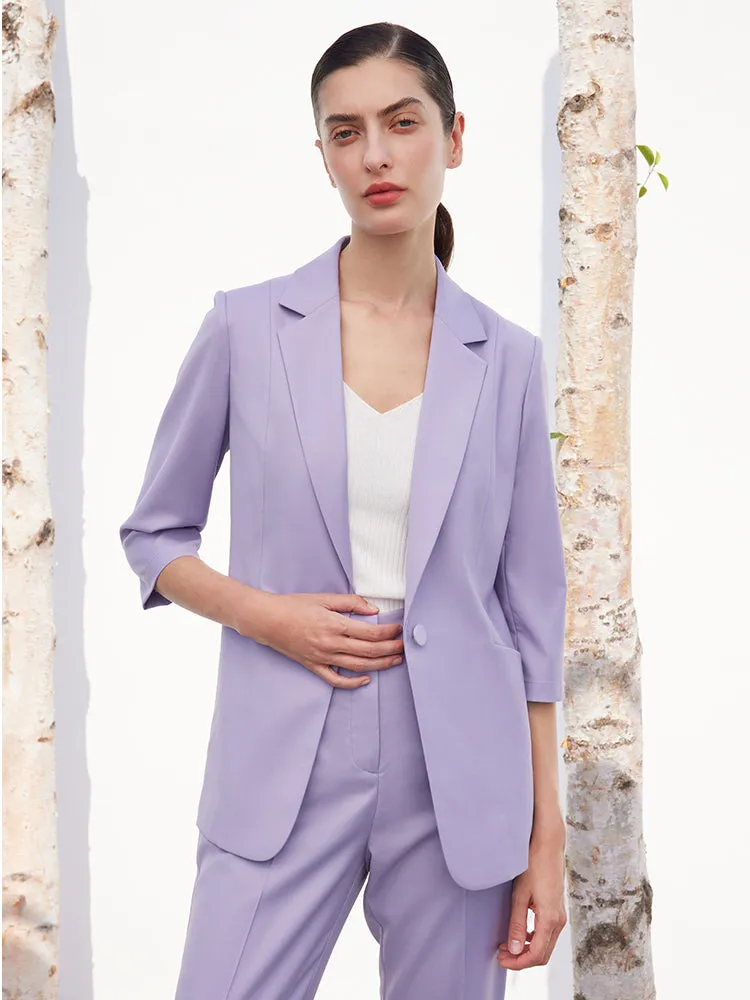 Purple Worsted Woolen Blazer